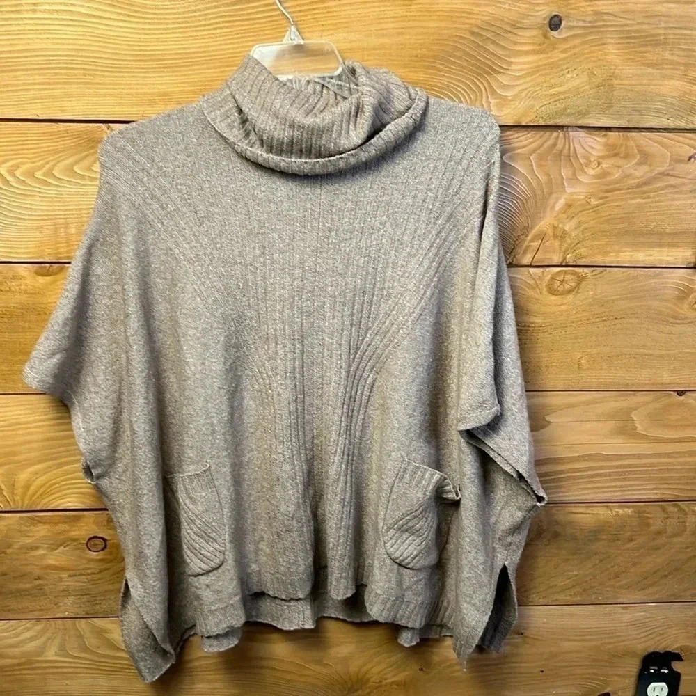 ISAACMIZRAHILIVE‎ women’s TAN PONCHO XXS Oversized party casual cotton polyester